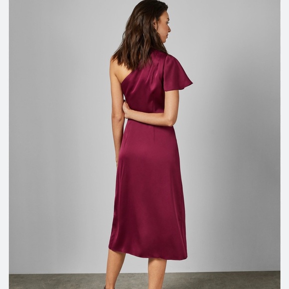 NWT Ted Baker London Ridah Waterfall One Shoulder Dress Size:0 US 2 - Picture 2 of 10